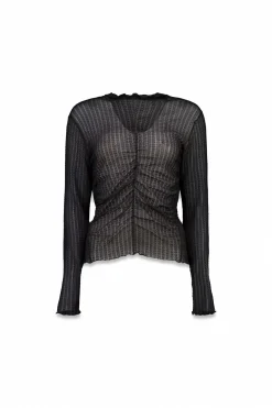 Slowlove Top frunces Negro Outlet