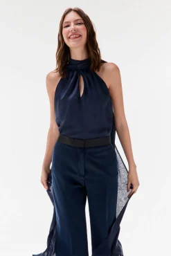 TFP by Tamara Falcó Top lazada liso Azul Best