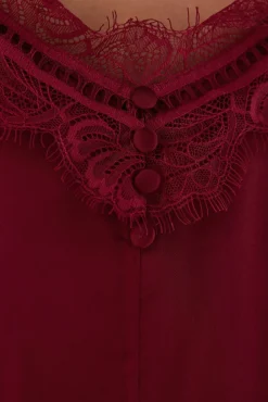 TFP by Tamara Falcó Top lencero Burdeos New