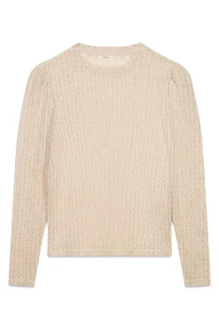 Slowlove Top manga larga estructura rústica Marfil