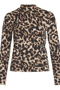 Vila Top manga larga leopardo Marr&oacute;n Discount