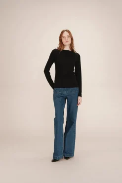 Grace & Mila Top pegado lúrex Negro Discount