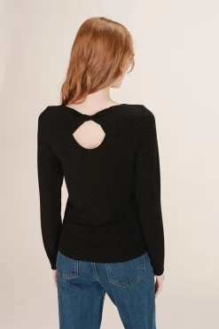 Grace & Mila Top pegado lúrex Negro Discount