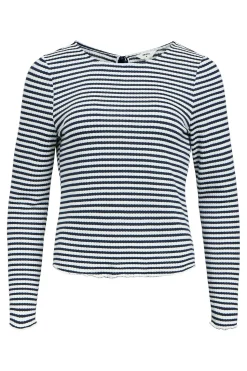 Object Top rayas detalle lazo Blanco New