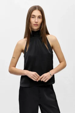 Object Top satinado lazada Negro Discount