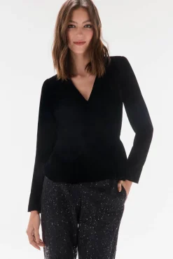 TFP by Tamara Falcó Top terciopelo Negro