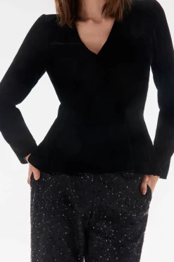 TFP by Tamara Falcó Top terciopelo Negro