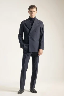 PuroEGO Traje cruzado raya diplomática marino Azul marino Best