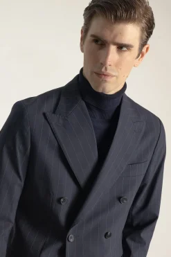 PuroEGO Traje cruzado raya diplomática marino Azul marino Best