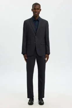 Selected Traje de dos piezas slim fit lana fría Negro New