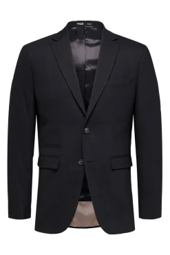 Selected Traje de dos piezas slim fit lana fría Negro New