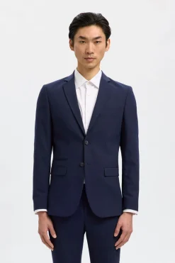 Selected Traje de dos piezas slim fit lana fría Azul marino Clearance