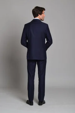 Cloking Traje Liso British Collection 100% Lana Azul marino Outlet