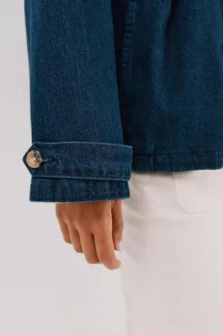 Cortefiel Trench corta vaquera Azul marino Discount