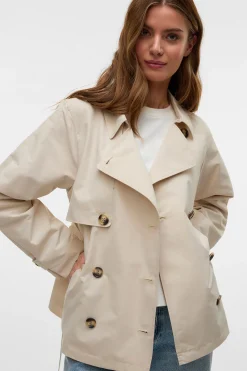 Vero Moda Trench corto de manga larga Gris Discount