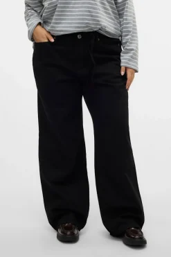 Vero Moda Curve Vaquero ancho talla grande Negro Online