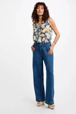 Morgan Vaquero pernera ancha Azul Online