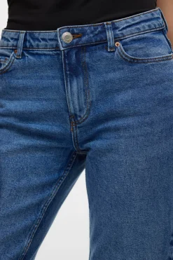 Vero Moda Vaquero recto de tiro medio Azul Discount