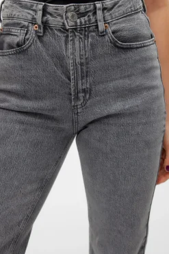 Vero Moda Vaquero recto tiro alto Gris New