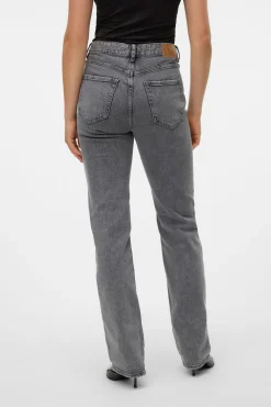 Vero Moda Vaquero recto tiro alto Gris New