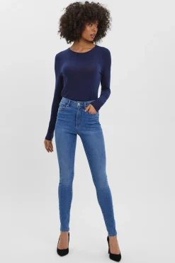 Vero Moda Vaquero skinny de mujer con cintura alta Azul Hot