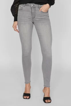 Vila Vaqueros skinny fit 5 bolsillos Gris Online