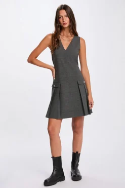 Morgan Vestido ajustado tipo pichi Gris Outlet