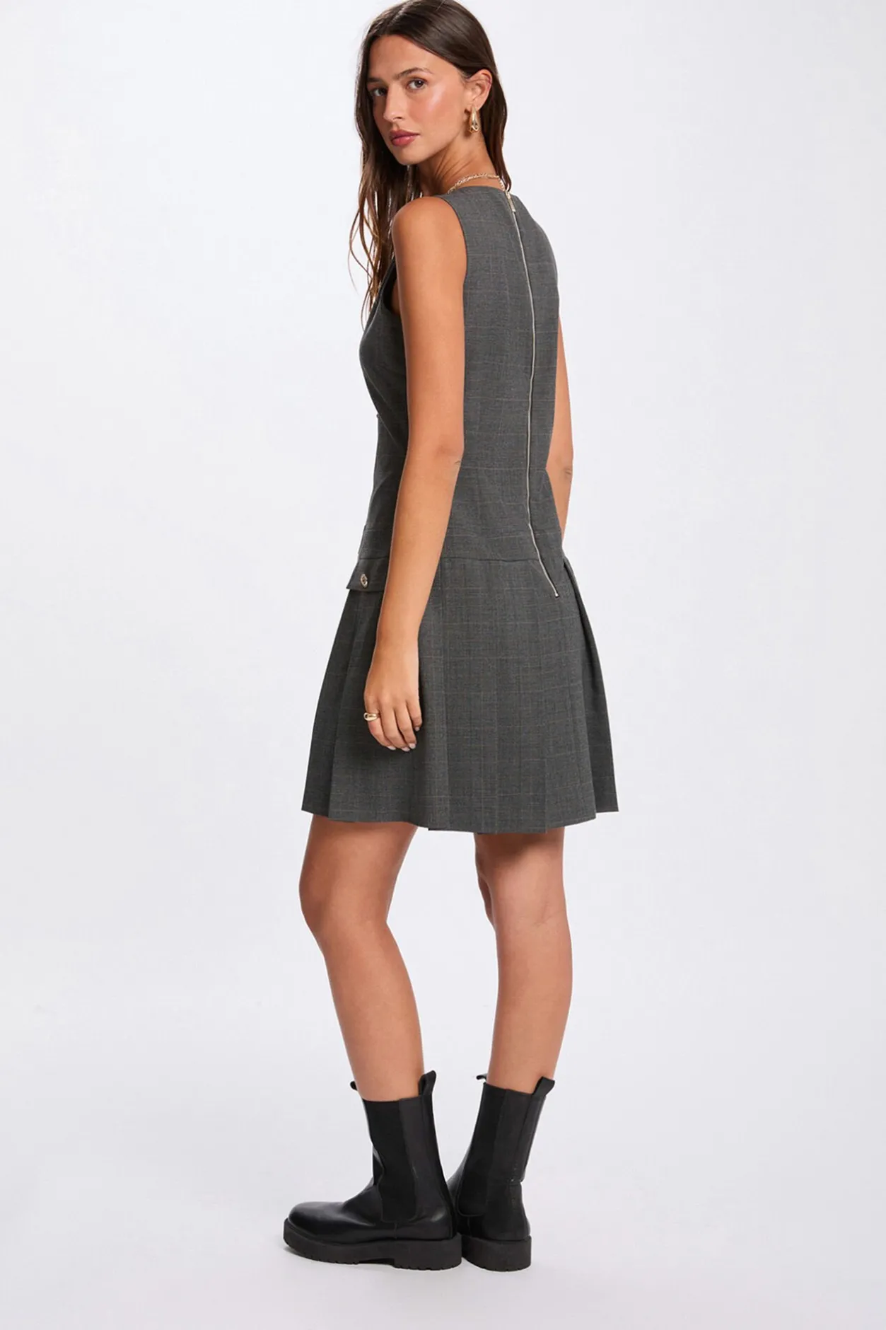 Morgan Vestido ajustado tipo pichi Gris Outlet