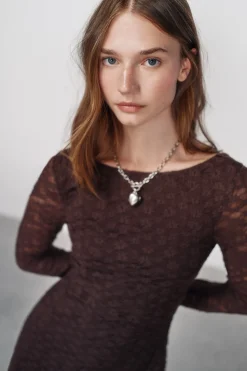 High Spirits Vestido Asym marr&oacute;n Online