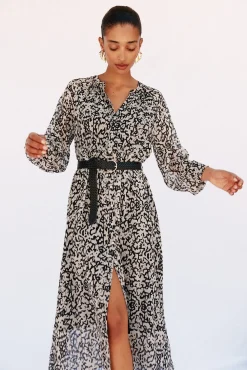 Cortefiel Vestido camisero estampado cinturón Multicolor New