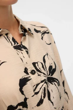 Vero Moda Vestido camisero fluído Beige New