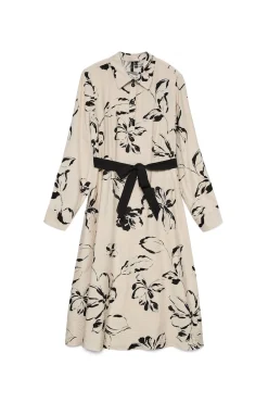 Vero Moda Vestido camisero fluído Beige New