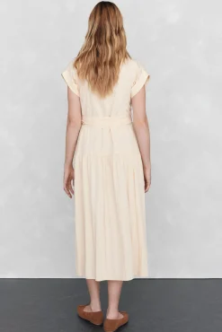 Pedro del Hierro Vestido camisero sin mangas largo midi Amarillo Sale