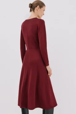 Cortefiel Vestido cinturón Vino Online