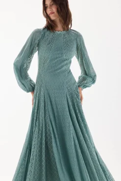 TFP by Tamara Falcó Vestido combinado de encajes Azul