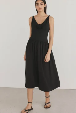 Pedro del Hierro Vestido combinado flor Negro Discount