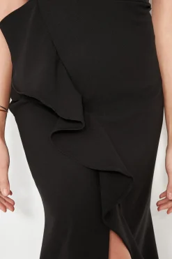 Trendyol Vestido con volantes negro Clearance