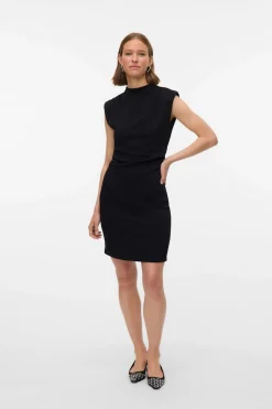 Vero Moda Vestido corto con cuello Perkins Negro New