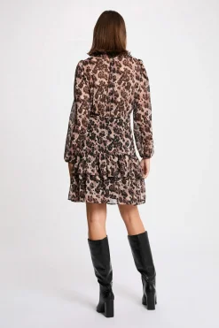 Morgan Vestido corto con cuello en V Multicolor Hot