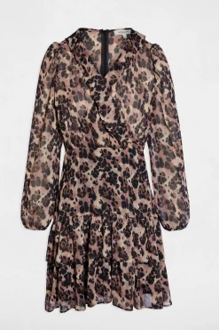 Morgan Vestido corto con cuello en V Multicolor Hot