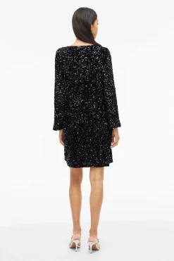 Vila Vestido corto con lentejuelas Negro Discount