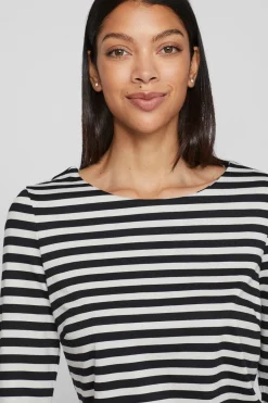 Vila Vestido corto con rayas Negro Hot