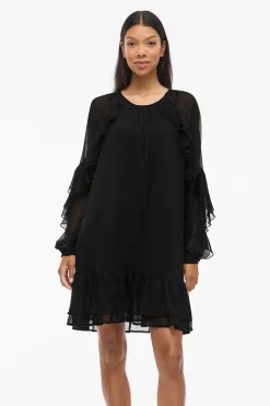 Vila Vestido corto con volantes Negro Sale