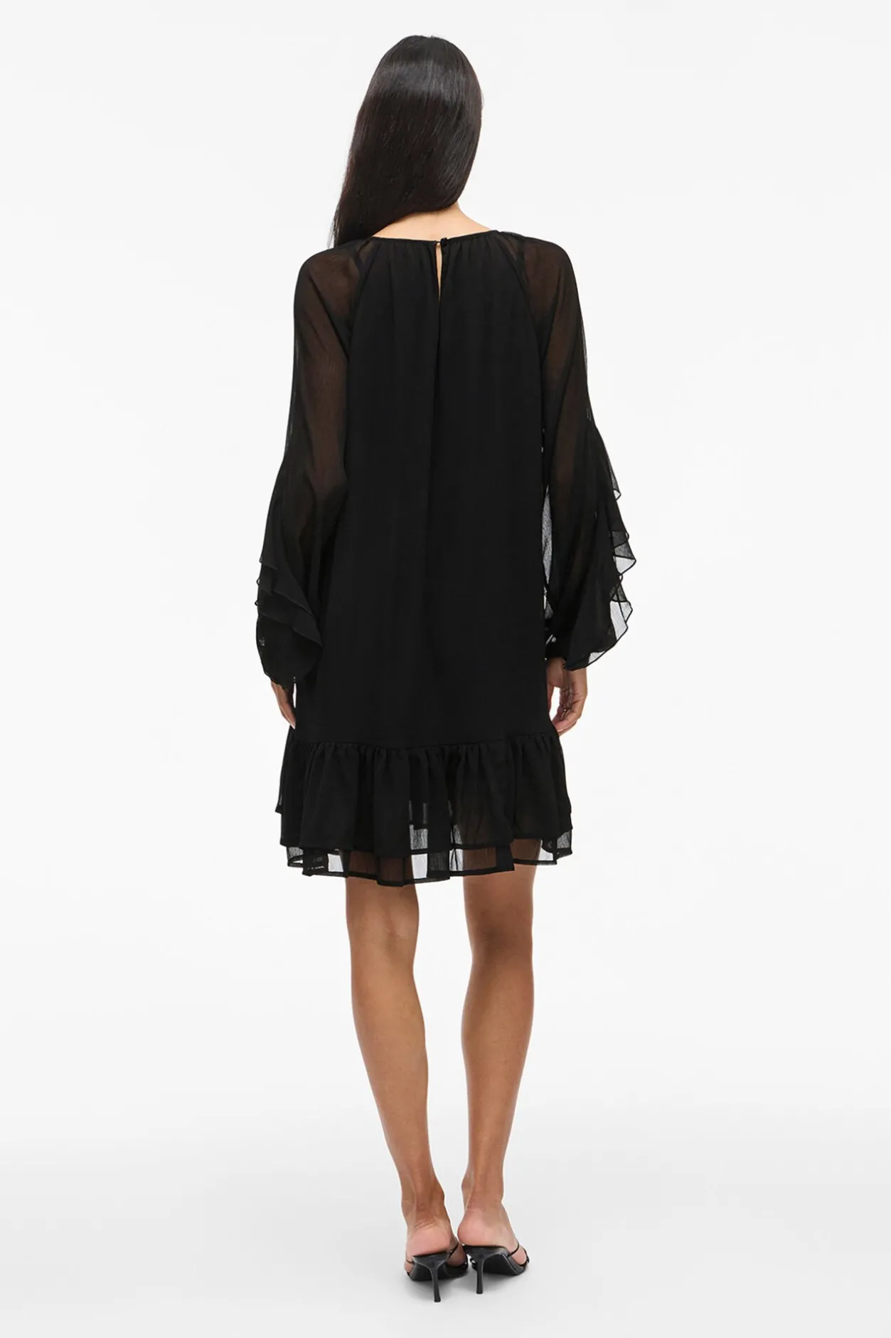 Vila Vestido corto con volantes Negro Sale