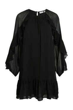Vila Vestido corto con volantes Negro Sale