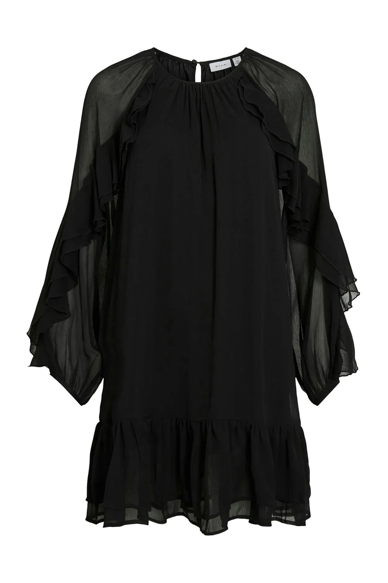 Vila Vestido corto con volantes Negro Sale