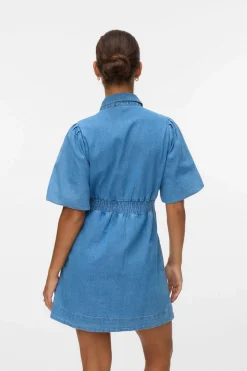 Vero Moda Vestido corto de algodón Azul Clearance