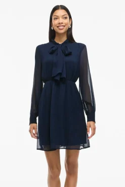 Vila Vestido corto de gasa Azul marino New