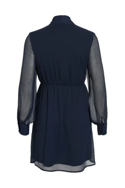 Vila Vestido corto de gasa Azul marino New