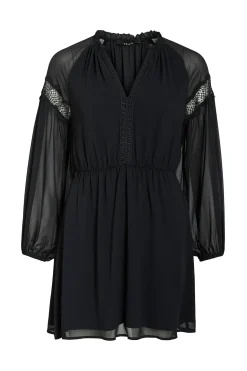 Vila Vestido corto de gasa Negro Outlet